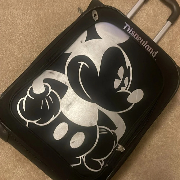 Disney Rolling Luggage - Mickey Mouse Black & White - 20" - Picture 2 of 10